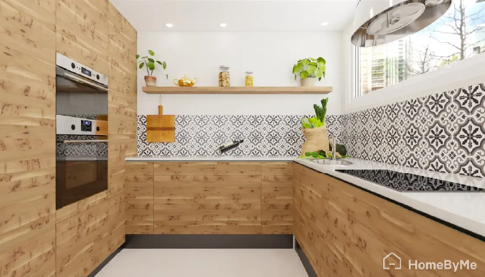 Vue d'une cuisine en 3D sur le logiciel HomeByMe